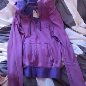Pink zip up hoodie purple size s